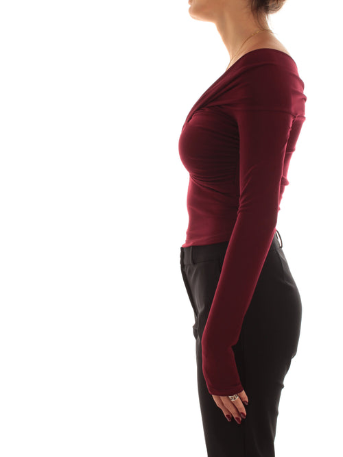 Patrizia Pepe maglia crop da donna purple red