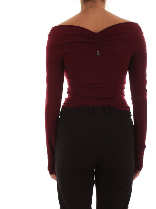 Patrizia Pepe maglia crop da donna purple red