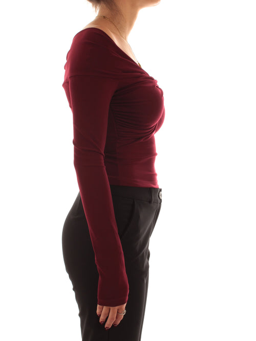 Patrizia Pepe maglia crop da donna purple red