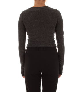 Patrizia pepe body in filato lurex da donna nero