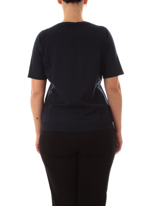 Luisa Viola maglia in viscosa comfort da donna blu