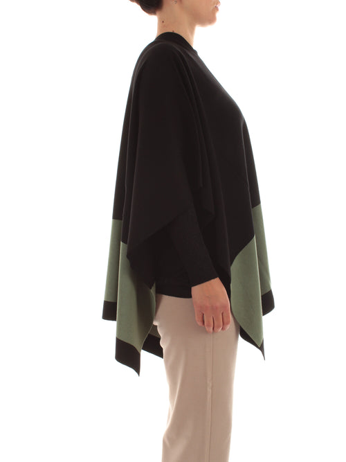 Luisa Viola mantella da donna grigio nero/verde salvia