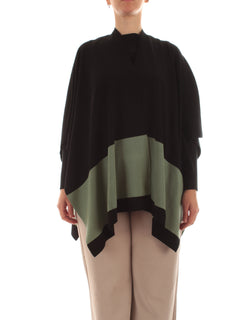 Luisa Viola mantella da donna grigio nero/verde salvia