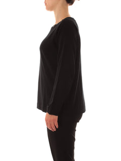 Luisa Viola maglia con pietre sul collo da donna nero