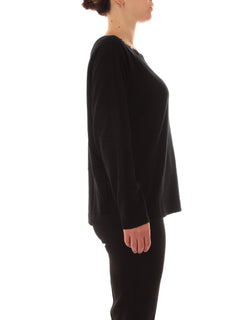 Luisa Viola maglia con pietre sul collo da donna nero