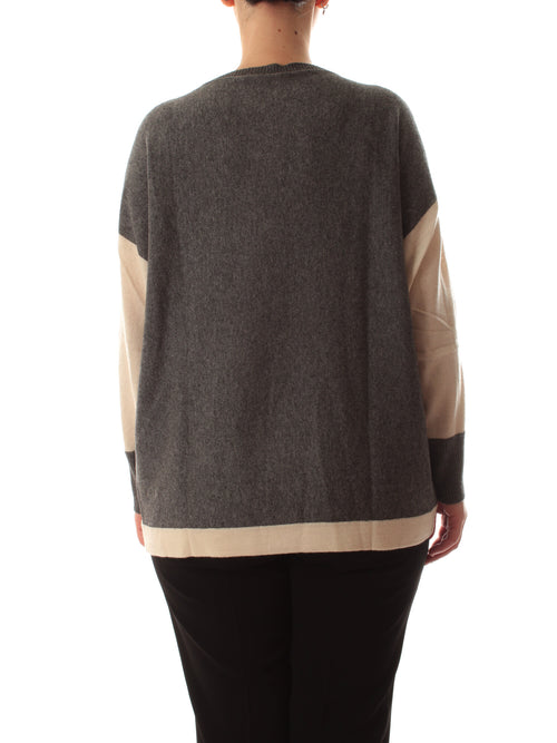 Luisa Viola maglia color block grigio