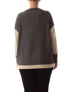 Luisa Viola maglia color block grigio