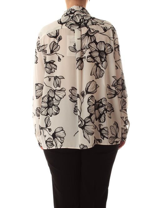 Luisa Viola camicia in doppia georgette stampata da donna bianco