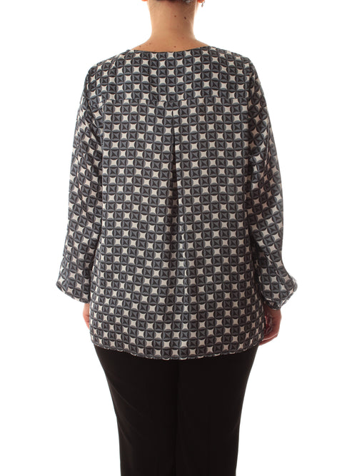 Luisa Viola blusa in satin stampato da donna blu