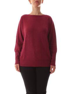 Luisa Viola maglia con strass da donna bordeaux