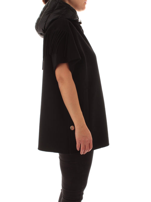 Elena Mirò cappa con cappuccio da donna nero