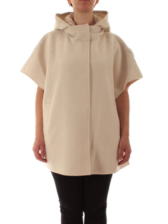 Elena Mirò cappa con cappuccio da donna panna