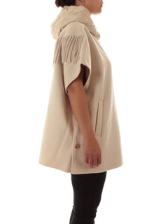 Elena Mirò cappa con cappuccio da donna panna