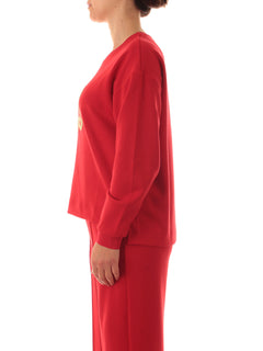 Elena Mirò felpa con ricamo Monogram da donna rosso