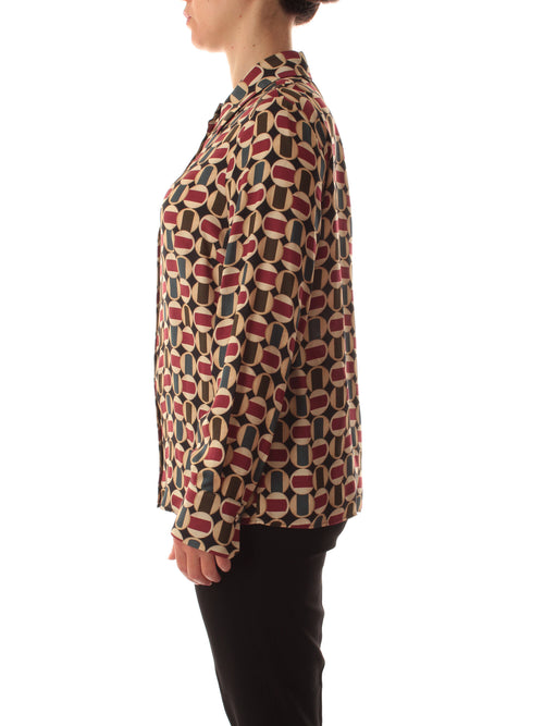 Elena Mirò camicia in viscosa stampata da donna bordeaux