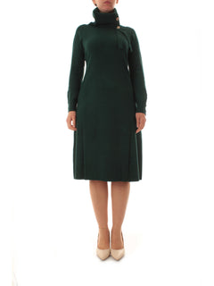 Elena Mirò abito in tricot con bottoni da donna verde