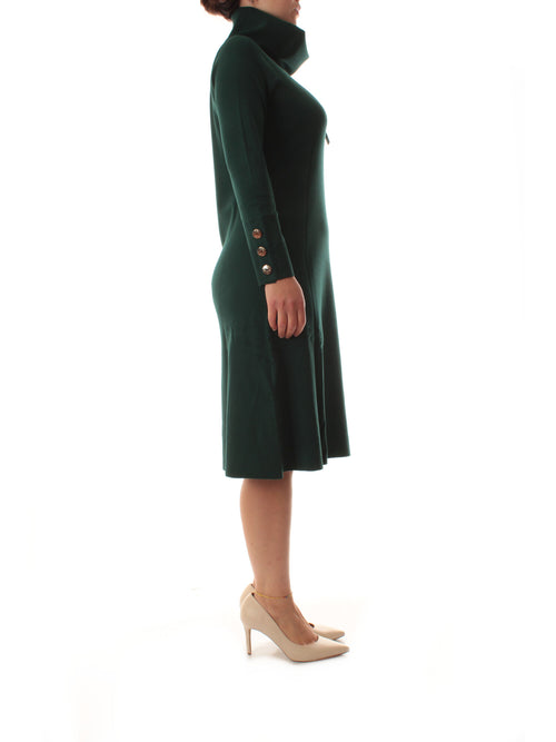 Elena Mirò abito in tricot con bottoni da donna verde