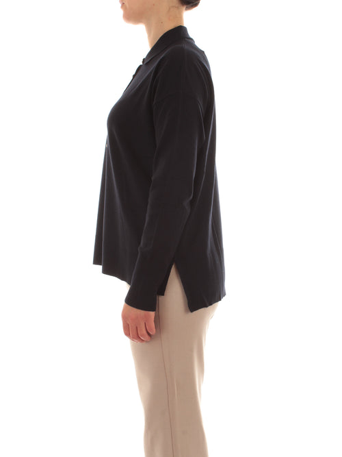 Elena Mirò maglia con colletto e bottoni da donna blu