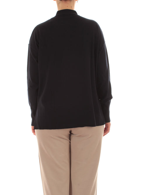 Elena Mirò maglia con colletto e bottoni da donna blu