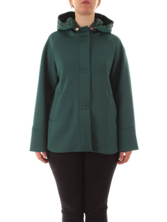 Elena Mirò giacca in scuba con cappuccio da donna verde