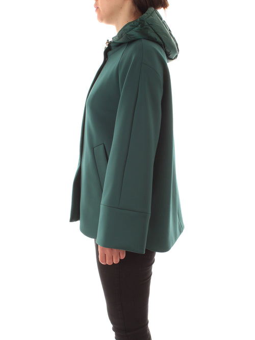 Elena Mirò giacca in scuba con cappuccio da donna verde