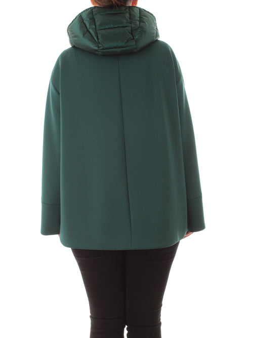 Elena Mirò giacca in scuba con cappuccio da donna verde