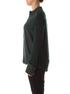 Elena Mirò t-shirt polo in due tessuti da donna petrolio