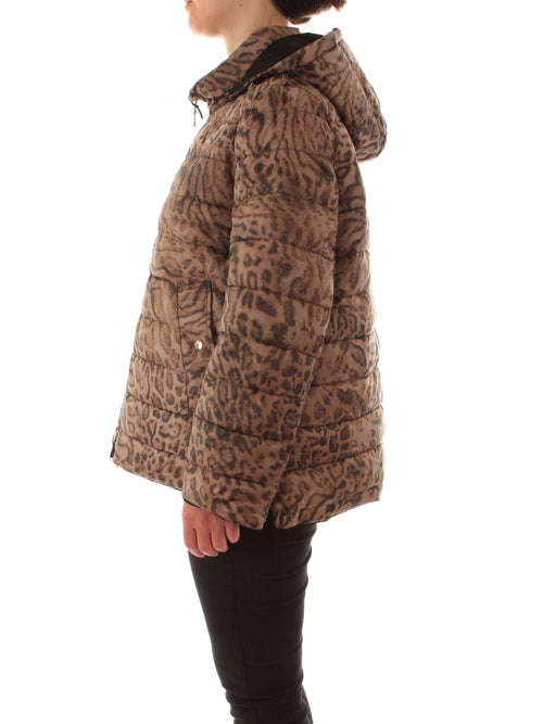 Elena Mirò piumino reversibile animalier da donna marrone