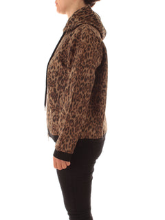 Elena Mirò felpa animalier da donna beige