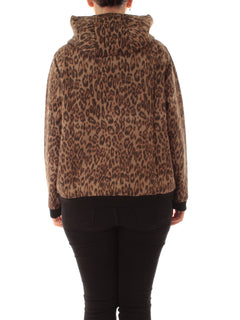 Elena Mirò felpa animalier da donna beige