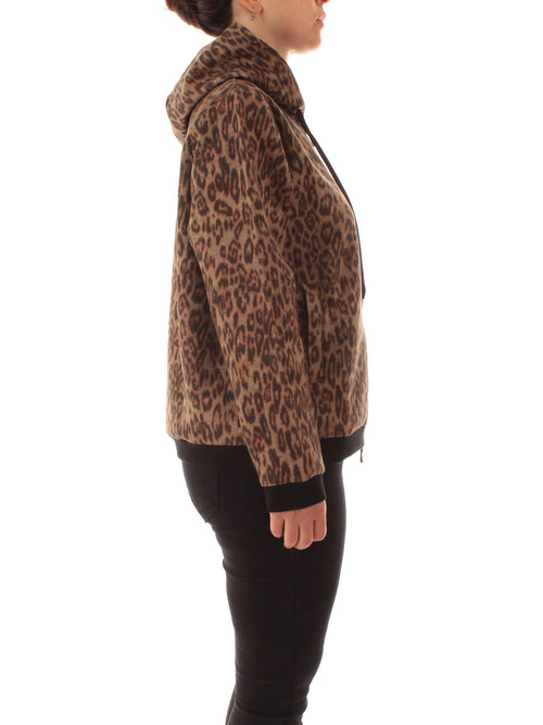 Elena Mirò felpa animalier da donna beige