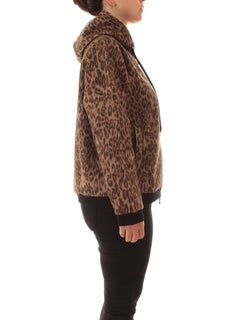 Elena Mirò felpa animalier da donna beige