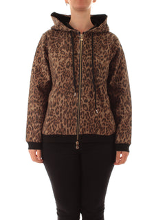 Elena Mirò felpa animalier da donna beige