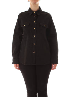 Elena Mirò camicia animalier in denim nero da donna