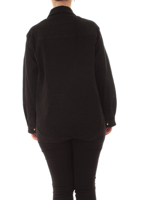 Elena Mirò camicia animalier in denim nero da donna