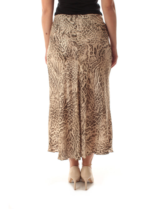 Elena Mirò gonna midi animalier da donna beige