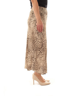 Elena Mirò gonna midi animalier da donna beige