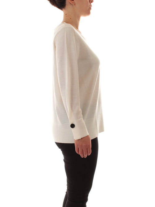 Persona By Marina Rinaldi NINFE maglia in misto lana da donna bianco seta