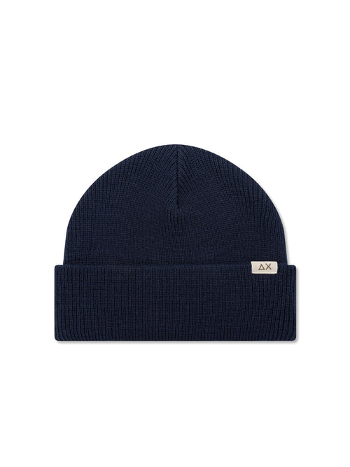 Sun 68 berretto beanie in misto lana da uomo navy blue