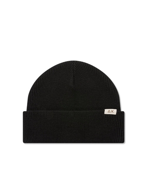 Sun 68 berretto beanie in misto lana da uomo nero