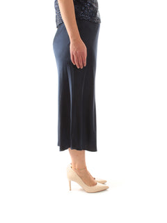 Marina Talia gonna in raso da donna blu