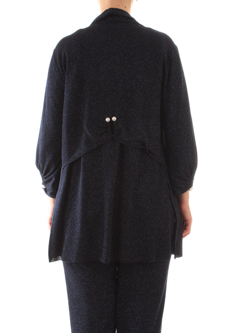 Marina Talia spolverino glitterato da donna blu