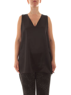 Marina Talia top in raso da donna nero