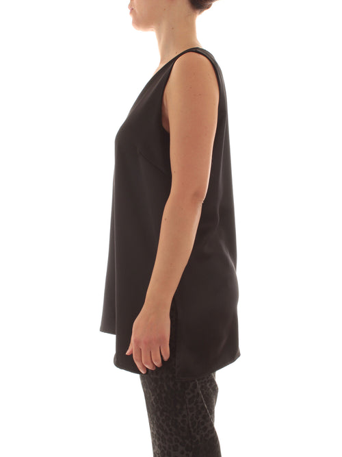Marina Talia top in raso da donna nero