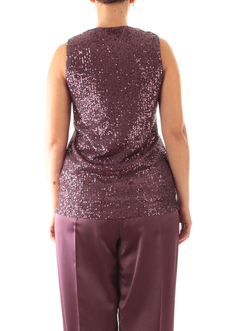 Marina Talia top in full paillettes da donna ametista