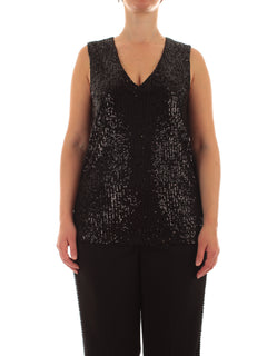 Marina Talia top in full paillettes da donna nero