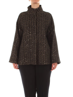 Marina Talia cappotto corto con paillettes da donna nero