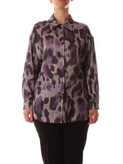 Marina Talia camicia in raso stampato da donna viola