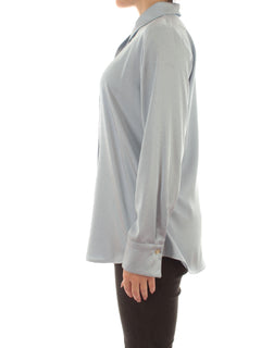 Emme Marella RAPA camicia in raso con strass da donna azzurro