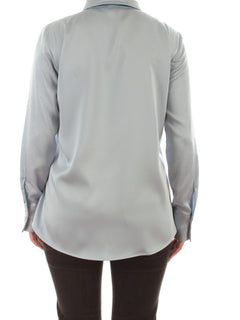 Emme Marella RAPA camicia in raso con strass da donna azzurro